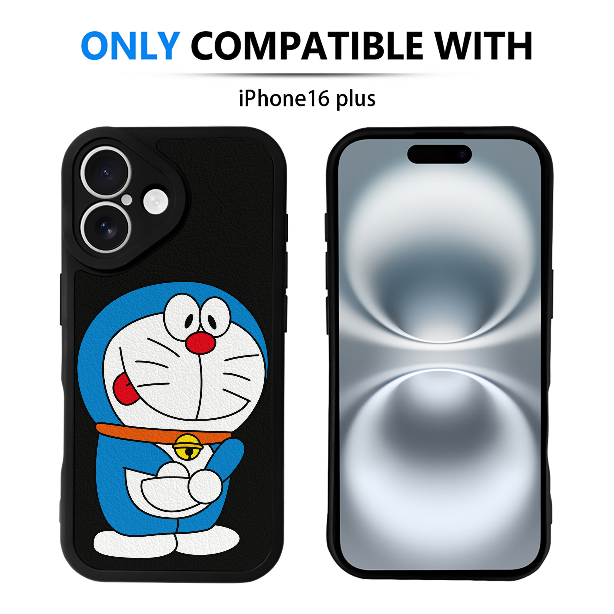 （画像用） ドラえもん Doraemon 【iPhone 16シリーズ対応】シリコンスマホケース（レザー調） 材質：シリコン